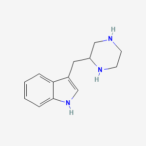 molecular formula C13H17N3 B11725026 3-Piperazin-2-ylmethyl-1H-indole 