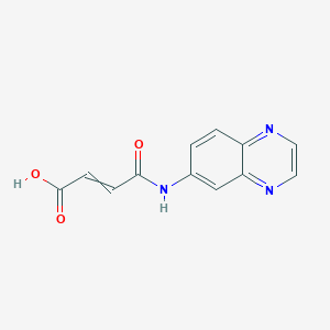 molecular formula C12H9N3O3 B11725043 3-[(Quinoxalin-6-yl)carbamoyl]prop-2-enoic acid 