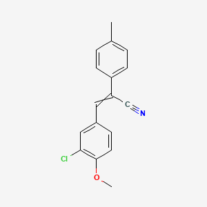 3-(3-Chloro-4-methoxyphenyl)-2-(4-methylphenyl)prop-2-enenitrile