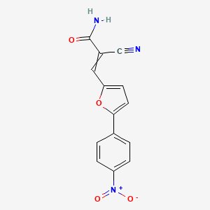 molecular formula C14H9N3O4 B11725147 2-Cyano-3-[5-(4-nitrophenyl)furan-2-yl]prop-2-enamide 