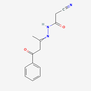 molecular formula C13H13N3O2 B11725173 2-cyano-N'-(4-oxo-4-phenylbutan-2-ylidene)acetohydrazide 