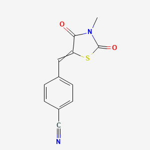 molecular formula C12H8N2O2S B11725179 4-[(3-Methyl-2,4-dioxo-1,3-thiazolidin-5-ylidene)methyl]benzonitrile 