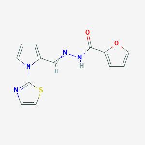 molecular formula C13H10N4O2S B11725184 N'-{[1-(1,3-thiazol-2-yl)-1H-pyrrol-2-yl]methylidene}furan-2-carbohydrazide 