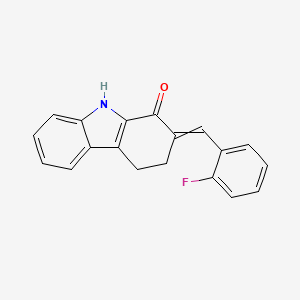 2-[(2-fluorophenyl)methylidene]-2,3,4,9-tetrahydro-1H-carbazol-1-one