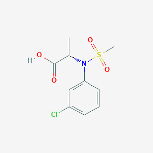 molecular formula C10H12ClNO4S B11725208 (2S)-2-[N-(3-chlorophenyl)methanesulfonamido]propanoic acid 