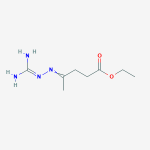 molecular formula C8H16N4O2 B11725234 Ethyl 4-{[(diaminomethylidene)amino]imino}pentanoate 