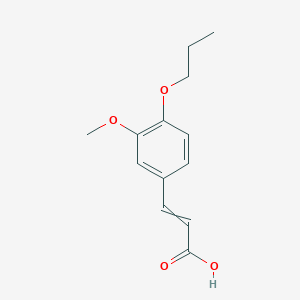 molecular formula C13H16O4 B11725253 3-(3-methoxy-4-propoxyphenyl)prop-2-enoic acid CAS No. 58183-47-4