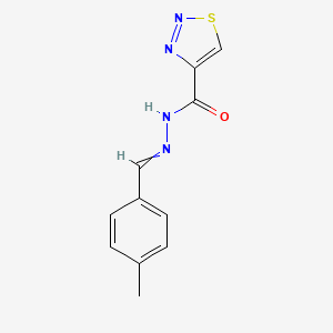 molecular formula C11H10N4OS B11725328 N'-[(4-methylphenyl)methylidene]-1,2,3-thiadiazole-4-carbohydrazide 