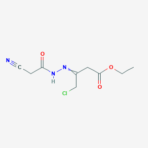 Ethyl 4-chloro-3-[(2-cyanoacetamido)imino]butanoate