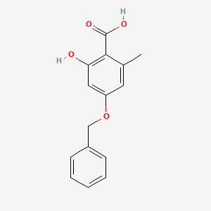 molecular formula C15H14O4 B11725355 4-(Benzyloxy)-2-hydroxy-6-methylbenzoic acid CAS No. 54102-37-3