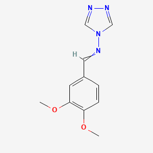 molecular formula C11H12N4O2 B11725364 1-(3,4-Dimethoxyphenyl)-N-(4H-1,2,4-triazol-4-yl)methanimine CAS No. 5317-13-5