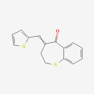 molecular formula C15H12OS2 B11725389 4-[(Thiophen-2-yl)methylidene]-2,3,4,5-tetrahydro-1-benzothiepin-5-one 