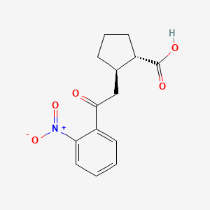 molecular formula C14H15NO5 B11725415 (1S,2R)-2-[2-(2-Nitrophenyl)-2-oxoethyl]cyclopentane-1-carboxylic acid 