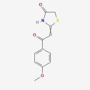 molecular formula C12H11NO3S B11725434 2-[2-(4-methoxyphenyl)-2-oxoethylidene]-1,3-thiazolidin-4-one 