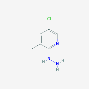 molecular formula C6H8ClN3 B11725452 5-Chloro-2-hydrazinyl-3-methylpyridine 