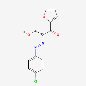 molecular formula C13H9ClN2O3 B11725507 2-[(4-Chlorophenyl)diazenyl]-1-(furan-2-yl)-3-hydroxyprop-2-en-1-one 