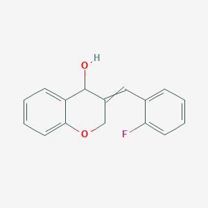 3-[(2-fluorophenyl)methylidene]-3,4-dihydro-2H-1-benzopyran-4-ol