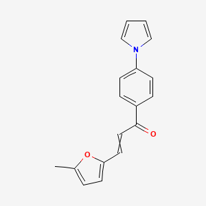 molecular formula C18H15NO2 B11725559 3-(5-methylfuran-2-yl)-1-[4-(1H-pyrrol-1-yl)phenyl]prop-2-en-1-one 