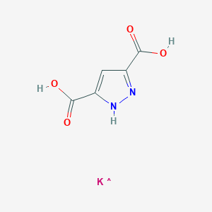 molecular formula C5H4KN2O4 B11725560 1H-pyrazole-3,5-dicarboxylic acid potassium 