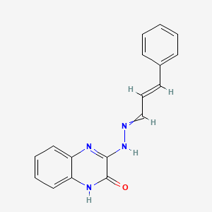 molecular formula C17H14N4O B11725576 3-{2-[(2E)-3-phenylprop-2-en-1-ylidene]hydrazin-1-yl}-1,2-dihydroquinoxalin-2-one 