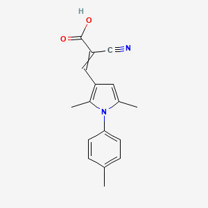 molecular formula C17H16N2O2 B11725583 2-cyano-3-[2,5-dimethyl-1-(4-methylphenyl)-1H-pyrrol-3-yl]prop-2-enoic acid 