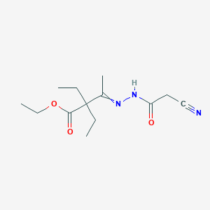 molecular formula C13H21N3O3 B11725589 Ethyl 3-[(2-cyanoacetamido)imino]-2,2-diethylbutanoate 