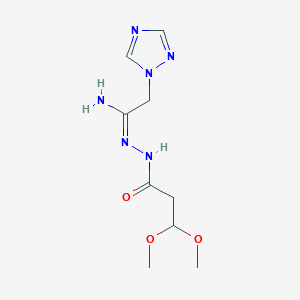 N'-[(1Z)-1-amino-2-(1H-1,2,4-triazol-1-yl)ethylidene]-3,3-dimethoxypropanehydrazide