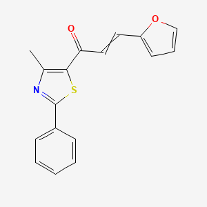 molecular formula C17H13NO2S B11725611 3-(Furan-2-yl)-1-(4-methyl-2-phenyl-1,3-thiazol-5-yl)prop-2-en-1-one 