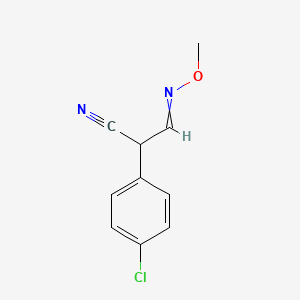 molecular formula C10H9ClN2O B11725649 2-(4-Chlorophenyl)-3-(methoxyimino)propanenitrile 