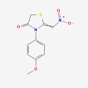 molecular formula C11H10N2O4S B11725650 3-(4-Methoxyphenyl)-2-(nitromethylidene)-1,3-thiazolidin-4-one 