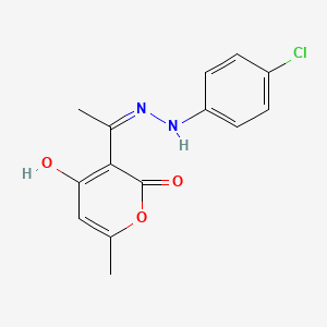 3-[(Z)-N-(4-chloroanilino)-C-methylcarbonimidoyl]-4-hydroxy-6-methylpyran-2-one