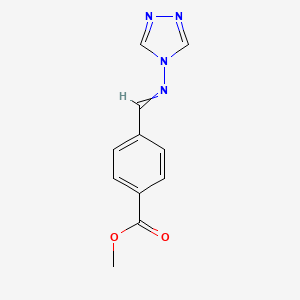 molecular formula C11H10N4O2 B11725746 methyl 4-{[(4H-1,2,4-triazol-4-yl)imino]methyl}benzoate 