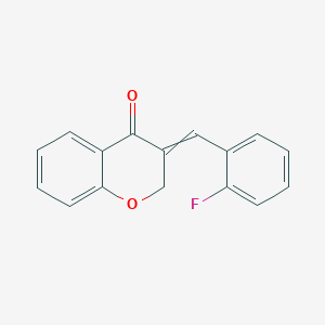 molecular formula C16H11FO2 B11725772 3-[(2-fluorophenyl)methylidene]-3,4-dihydro-2H-1-benzopyran-4-one 