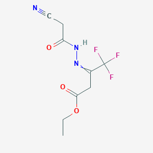 Ethyl 3-[(2-cyanoacetamido)imino]-4,4,4-trifluorobutanoate