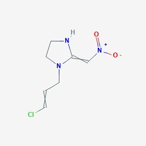 molecular formula C7H10ClN3O2 B11725825 1-(3-Chloroprop-2-en-1-yl)-2-(nitromethylidene)imidazolidine 