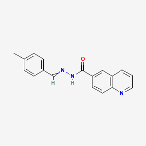 molecular formula C18H15N3O B11725833 N'-[(4-Methylphenyl)methylidene]quinoline-6-carbohydrazide 