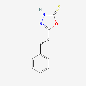 molecular formula C10H8N2OS B11725886 1,3,4-Oxadiazole-2(3H)-thione, 5-(2-phenylethenyl)- CAS No. 80549-58-2