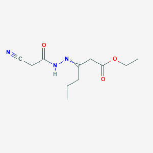 molecular formula C11H17N3O3 B11725973 Ethyl 3-[(2-cyanoacetamido)imino]hexanoate 