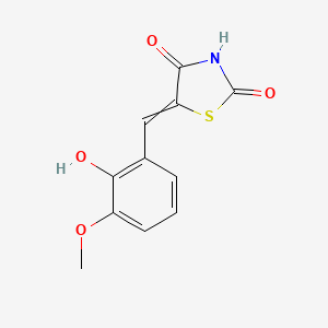 molecular formula C11H9NO4S B11725997 5-[(2-Hydroxy-3-methoxyphenyl)methylidene]-1,3-thiazolidine-2,4-dione 