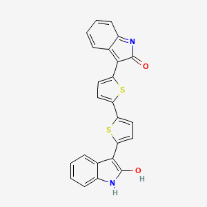 molecular formula (C12H7NOS)2 B1172600 3-(5-(5-(1,2-Dihydro-2-oxo-3H-indol-3-ylidene)-2(5H)-thienylidene)-2(5H)-thienylidene)-1,3-dihydro-2H-indol-2-one CAS No. 10362-71-7