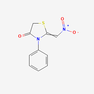 molecular formula C10H8N2O3S B11726002 2-(Nitromethylidene)-3-phenyl-1,3-thiazolidin-4-one 