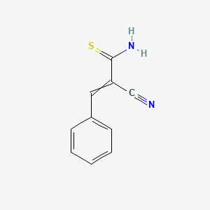 molecular formula C10H8N2S B11726028 2-Cyano-3-phenylprop-2-enethioamide 