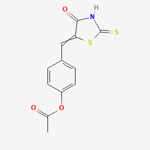 4-[(4-Oxo-2-sulfanylidene-1,3-thiazolidin-5-ylidene)methyl]phenyl acetate