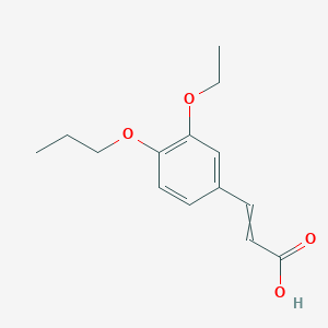 molecular formula C14H18O4 B11726076 3-(3-ethoxy-4-propoxyphenyl)prop-2-enoic acid 