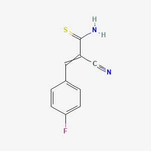 molecular formula C10H7FN2S B11726113 2-Propenethioamide, 2-cyano-3-(4-fluorophenyl)- CAS No. 97579-25-4