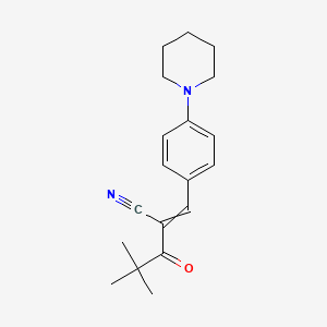 4,4-Dimethyl-3-oxo-2-{[4-(piperidin-1-yl)phenyl]methylidene}pentanenitrile