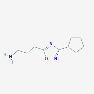 3-(3-Cyclopentyl-1,2,4-oxadiazol-5-yl)propan-1-amine