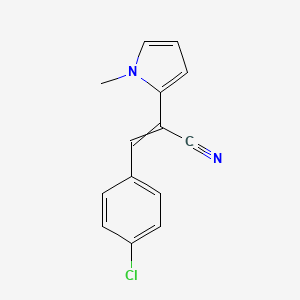 molecular formula C14H11ClN2 B11726190 3-(4-chlorophenyl)-2-(1-methyl-1H-pyrrol-2-yl)prop-2-enenitrile 