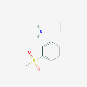 molecular formula C11H15NO2S B11726229 1-[3-(Methylsulfonyl)phenyl]cyclobutylamine 