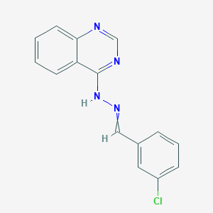 molecular formula C15H11ClN4 B11726306 4-{2-[(3-Chlorophenyl)methylidene]hydrazin-1-yl}quinazoline 